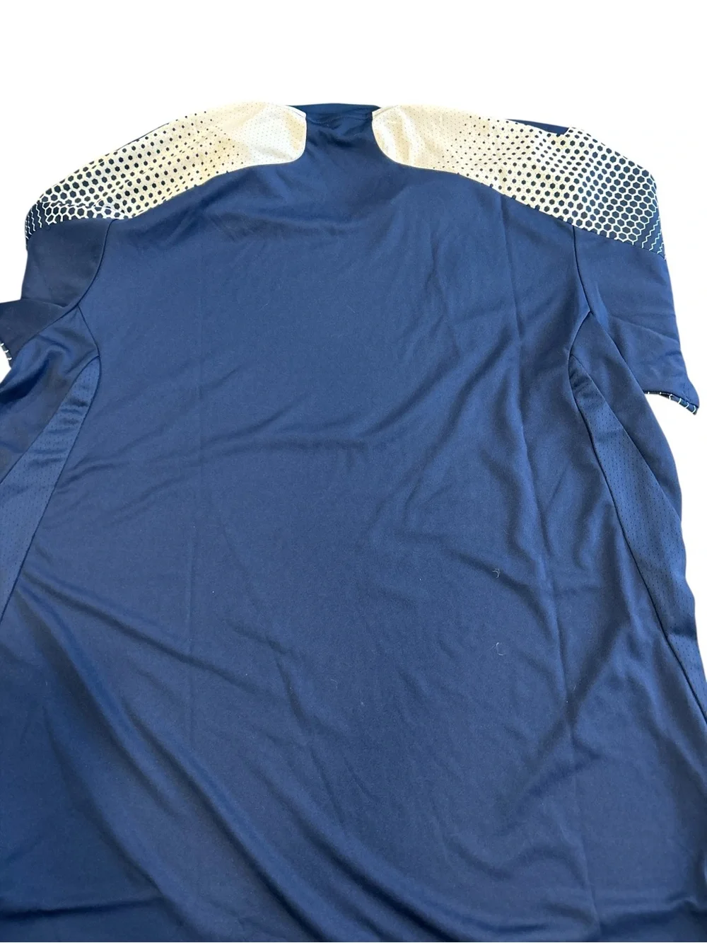 adidas Men's Dark Blue Short Sleeve Training Jersey with White Accents Xl